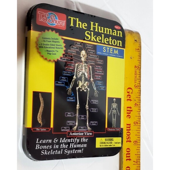 The Human Skeleton Learn & Identify the Bones T.S. Shure in Tin Case New Sealed - Picture 7 of 7